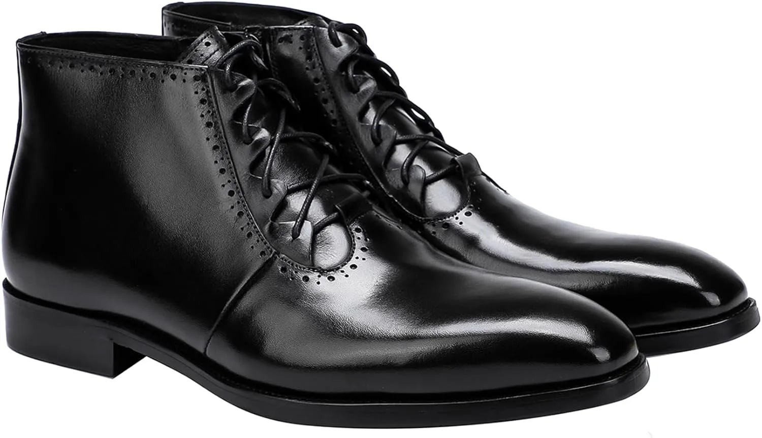 Mens Boot Lace Up Zipper Classical Oxford Leather Wing Tip Ankle Dress Boots Black Brown