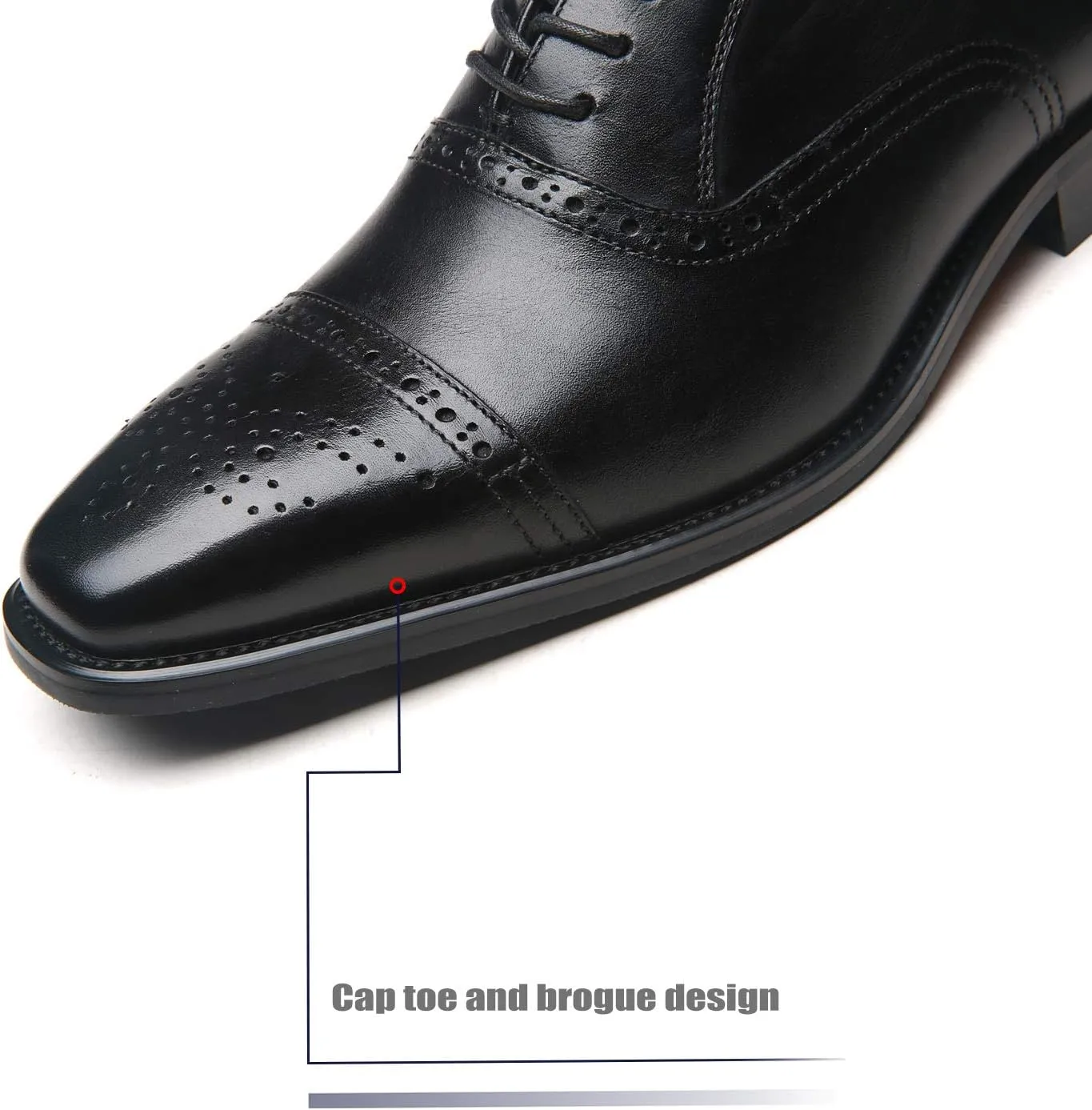 Mens Cap Toe Oxford Leather Lace Up Classic Comfortable Modern Formal Business Dress Shoes for Men