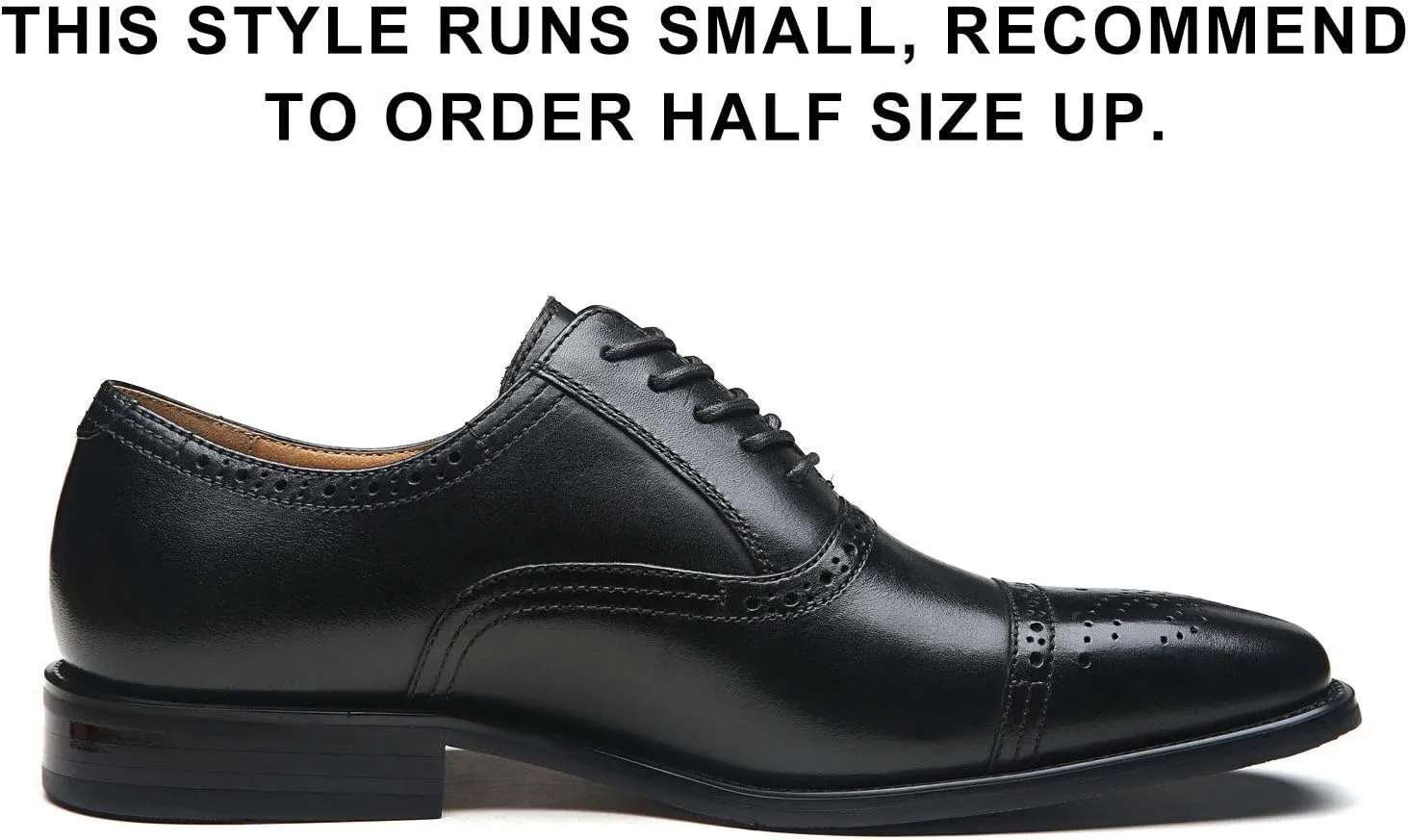 Mens Cap Toe Oxford Leather Lace Up Classic Comfortable Modern Formal Business Dress Shoes for Men