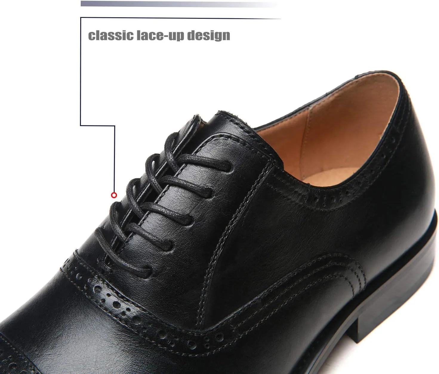 Mens Cap Toe Oxford Leather Lace Up Classic Comfortable Modern Formal Business Dress Shoes for Men