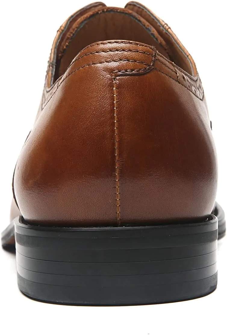 Mens Cap Toe Oxford Leather Lace Up Classic Comfortable Modern Formal Business Dress Shoes for Men