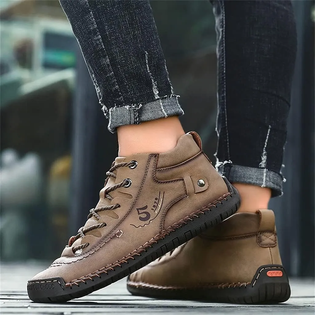 Men's Casual Loafers Brogue Male Driving Penny Shoes Oxford Gentleman Leather Moccasin Men Ankle Boots for Walking Traveling Outdoor