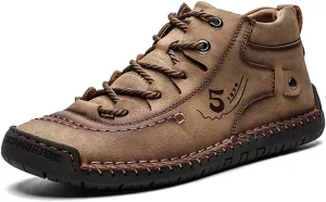 Men's Casual Loafers Brogue Male Driving Penny Shoes Oxford Gentleman Leather Moccasin Men Ankle Boots for Walking Traveling Outdoor