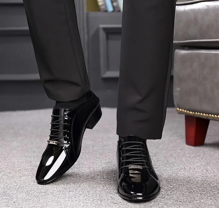 Men's Classic Lace-up Dress Shoes Genuine Leather Low Loafers Shoes Men Casual Business Slip-On Formal Oxfords