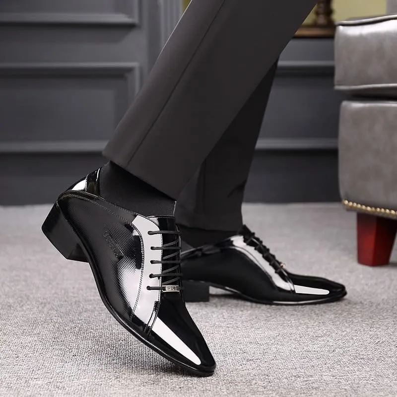 Men's Classic Lace-up Dress Shoes Genuine Leather Low Loafers Shoes Men Casual Business Slip-On Formal Oxfords