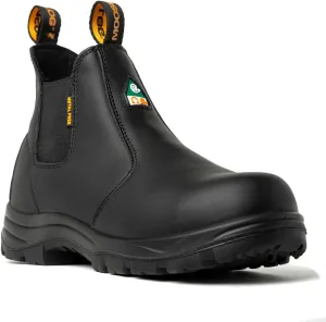 Men’s Composite-Toe Chelsea Work Boots 5666 | ASTM & CSA Certified | 100% Leather, Slip/Oil/Heat Resistant SafeTread Sole | Sizes 7-13 | Black/Brown