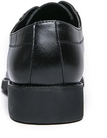 Men's Crocodile Pattern Dress Oxford Shoes Classic Cap Toe Derby Shoes Fashion Business Formal Shoes