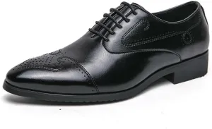 Men's Dress Shoes Classic Fashion Brogue Oxfords Shoes Business Formal Wedding Lace-Up Shoes for Men