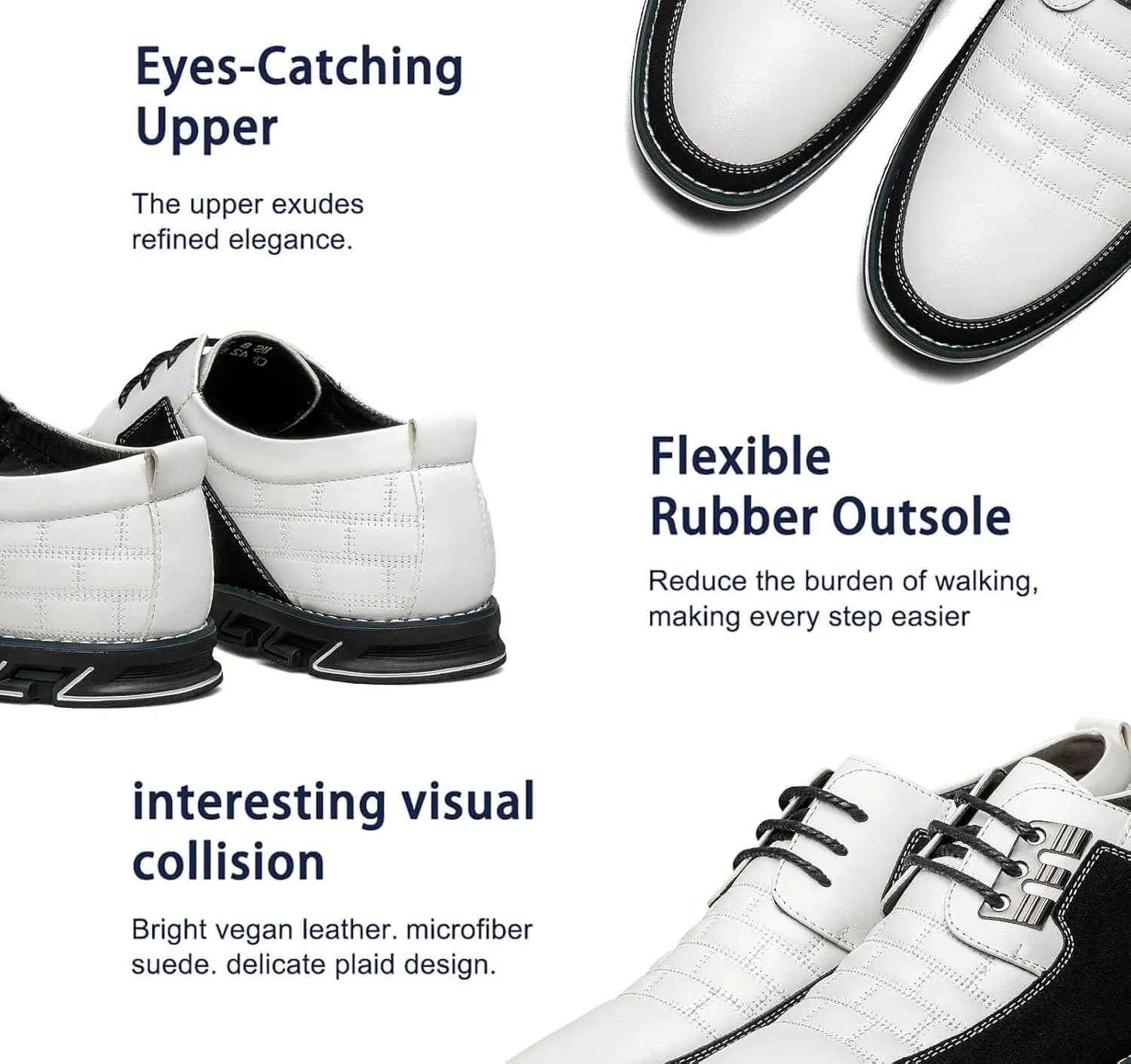 Mens Dress Shoes Comfortable Fashion Dress Sneakers Men Premium Vegan Leather Casual Shoes Business Office Wedding Formal Modern Oxfords