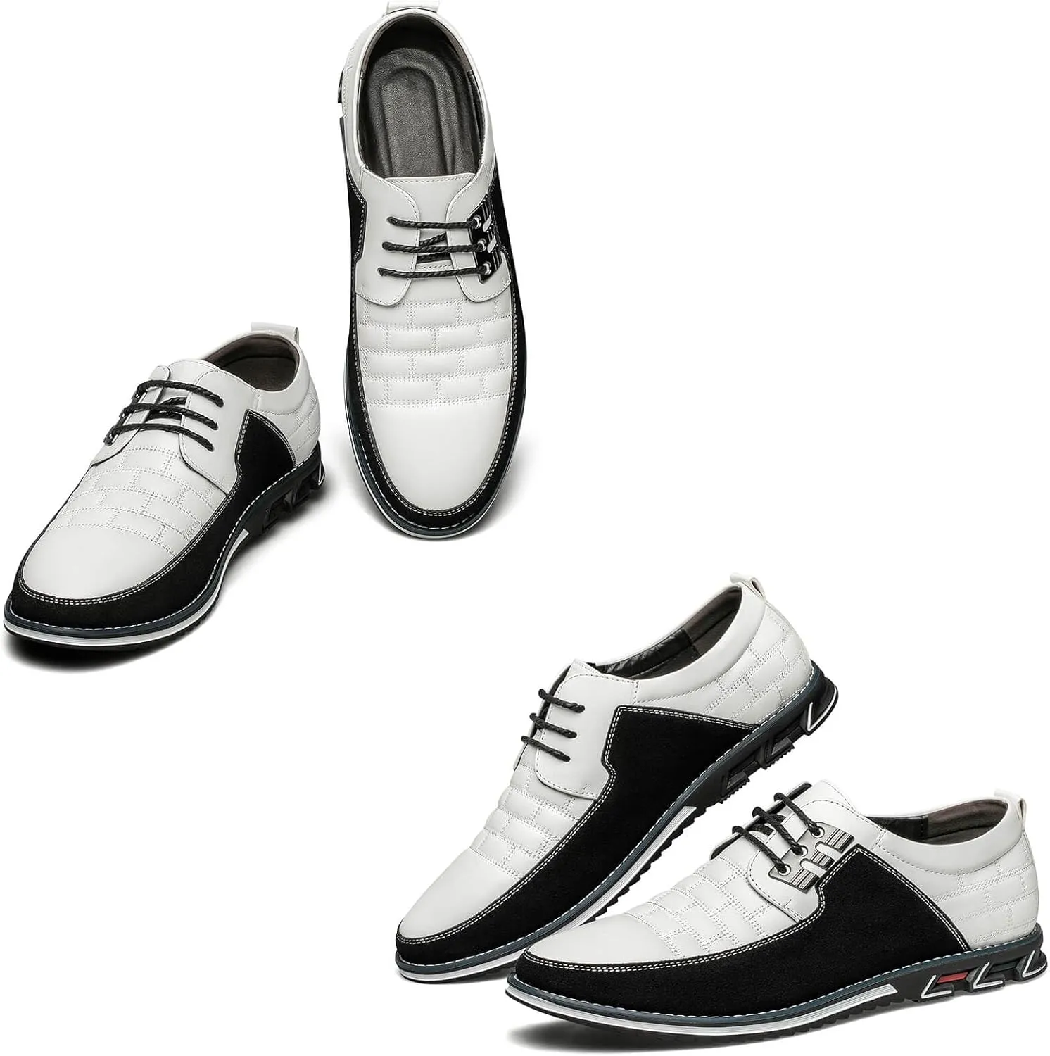 Mens Dress Shoes Comfortable Fashion Dress Sneakers Men Premium Vegan Leather Casual Shoes Business Office Wedding Formal Modern Oxfords