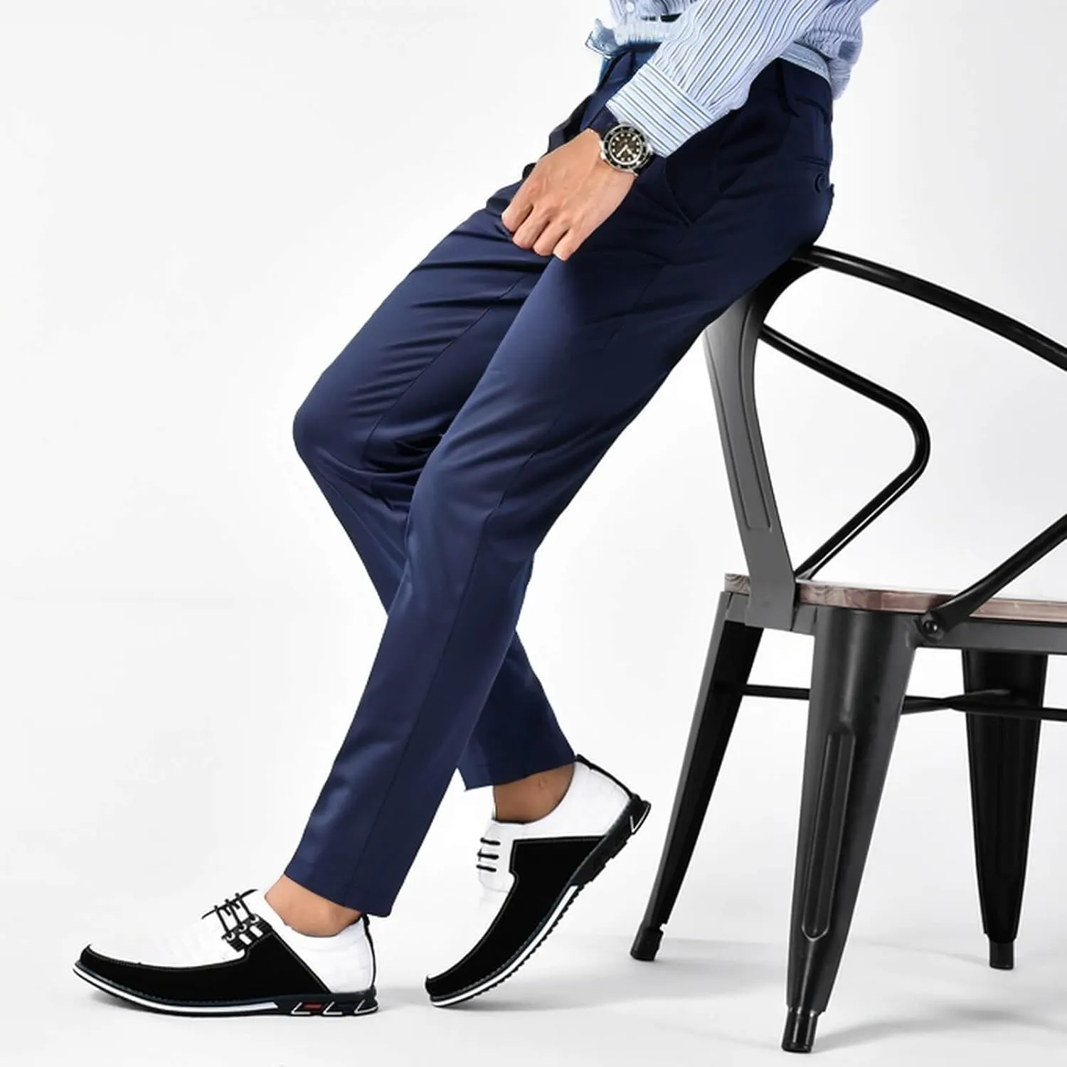 Mens Dress Shoes Comfortable Fashion Dress Sneakers Men Premium Vegan Leather Casual Shoes Business Office Wedding Formal Modern Oxfords