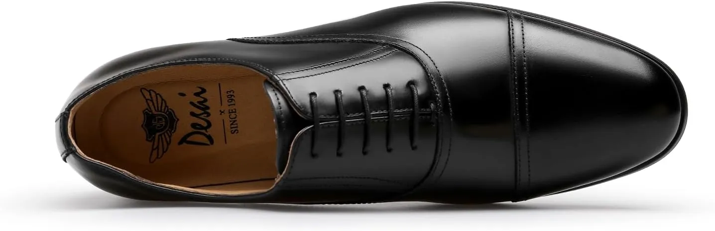 Men's Dress Shoes Leather Cap Toe Lace-up Oxfords