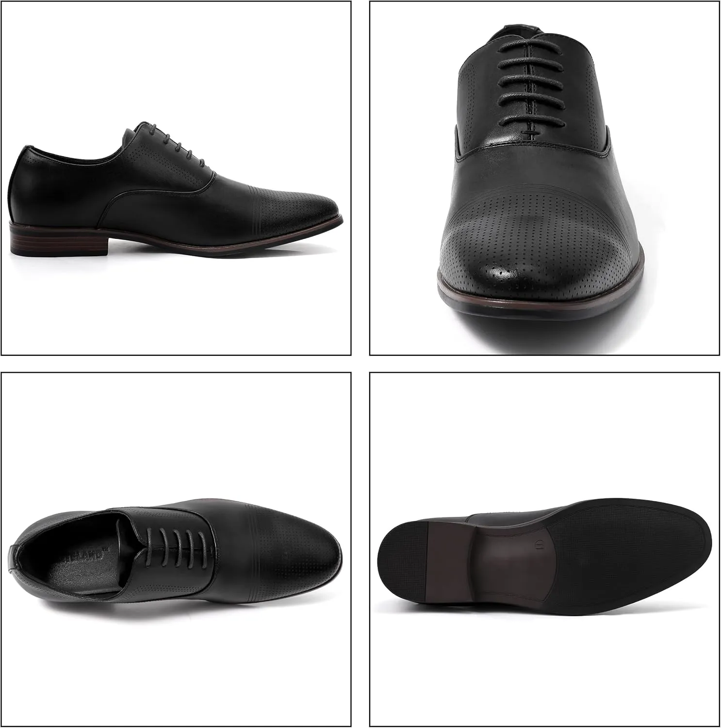 Men's Dress Shoes, Mens Oxford Shoes, Leather Stylish Lace-up Wingtip Brogues, Business Casual Formal Derby Shoe