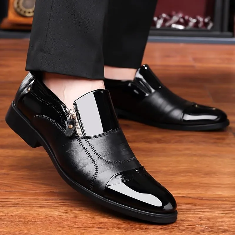 Men's Fashion Slip On Dress Shoes Mens Wingtip Brogue Retro Casual Derby Shoes Business Formal Oxford Shoes for Men(8.5)