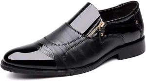Men's Fashion Slip On Dress Shoes Mens Wingtip Brogue Retro Casual Derby Shoes Business Formal Oxford Shoes for Men(8.5)