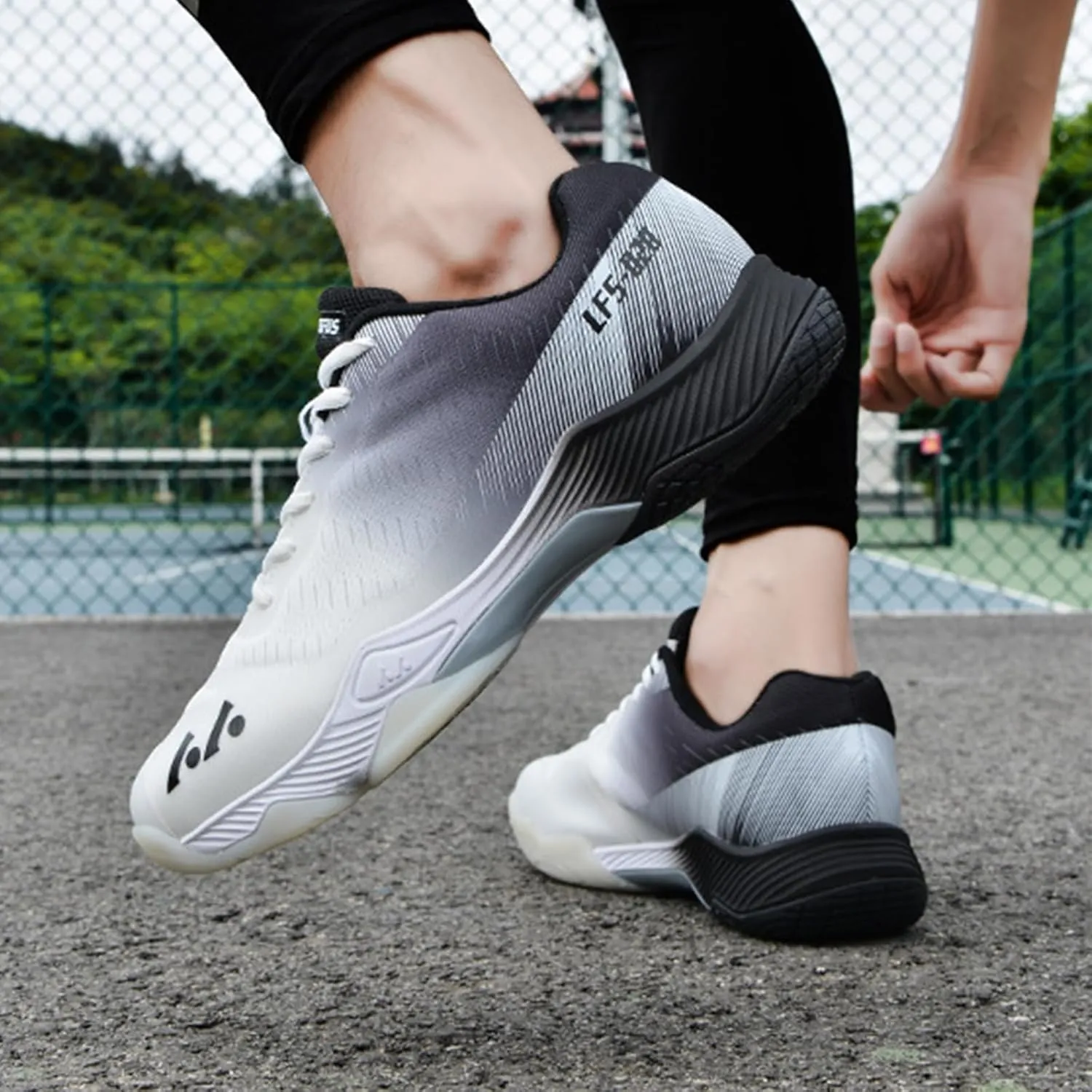 Men's Indoor Court Shoes for Tennis, Bottom wear Resistant Anti Slip Badminton Pickleball Sneakers Boys and Girls