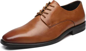 Mens Leather Updated Classic Cap Toe Oxfords Lace Dress Shoes