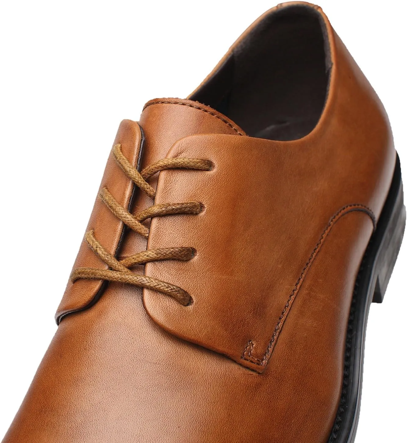 Mens Leather Updated Classic Cap Toe Oxfords Lace Dress Shoes