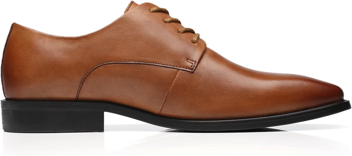 Mens Leather Updated Classic Cap Toe Oxfords Lace Dress Shoes