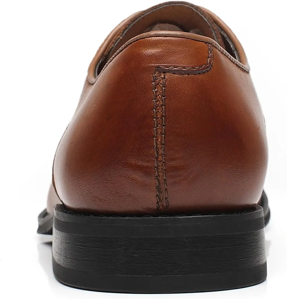 Mens Leather Updated Classic Cap Toe Oxfords Lace Dress Shoes