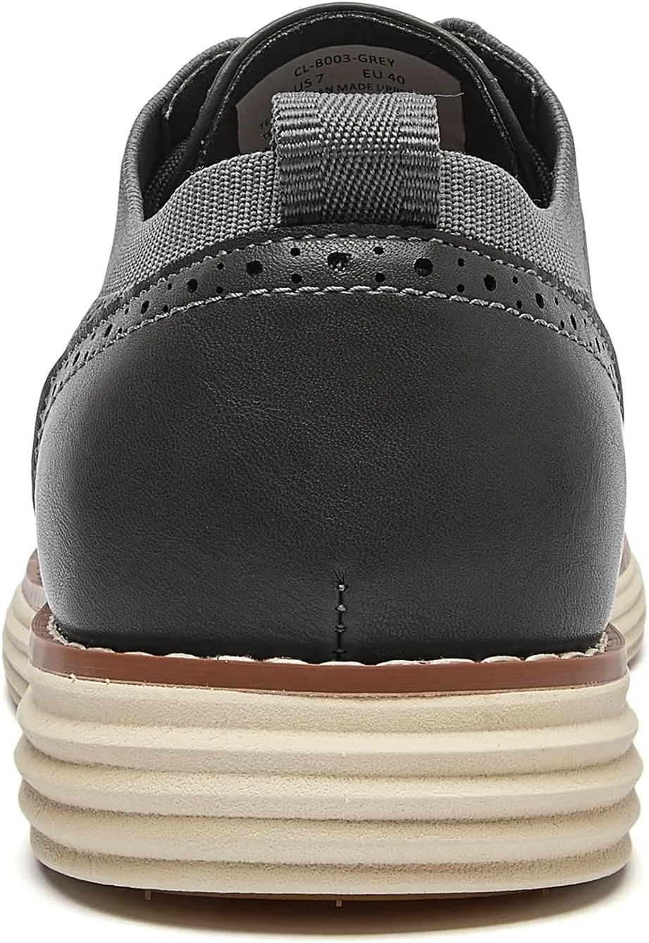 Men's Mesh Dress Sneakers Casual Oxford Shoes Lightweight Walking Shoes Breathable Wingtip Shoes Knit Brogue Sneakers