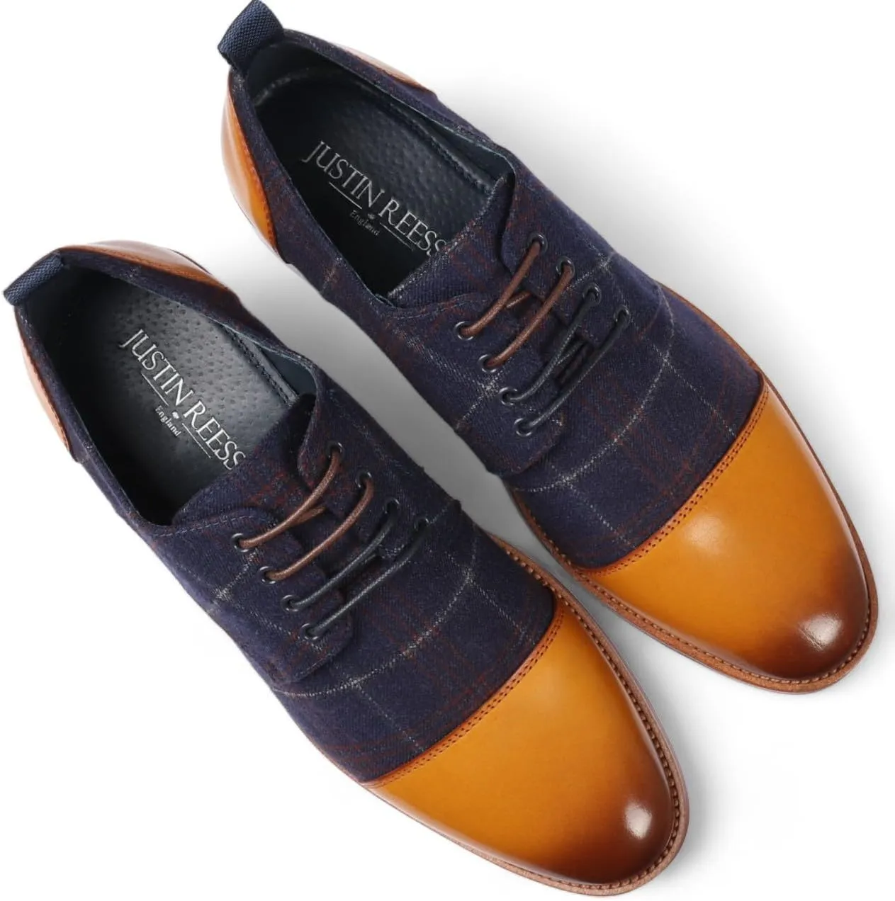 Men's Oxford Brown Leather Brogue Shoes - Ronnie
