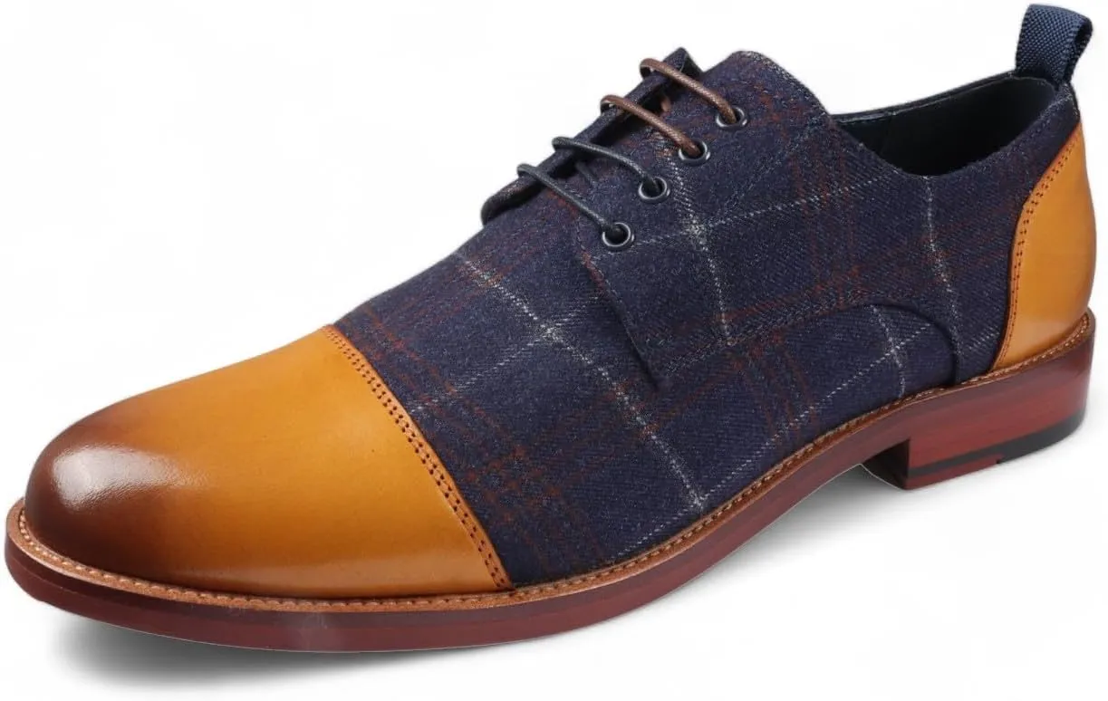 Men's Oxford Brown Leather Brogue Shoes - Ronnie