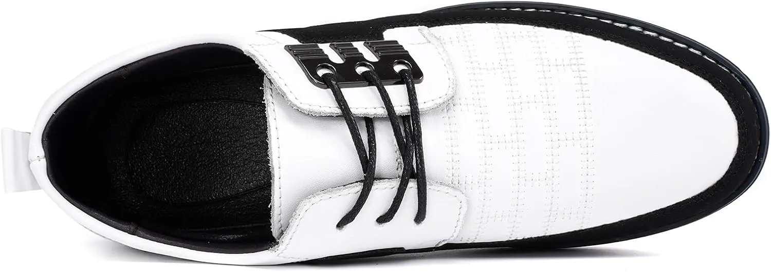 Men's Oxford Casual Shoes Business Lace-up Leather Loafers Fashion Dress Sneakers Breathable Comfortable Office Working Walking Driving