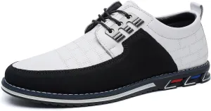 Men's Oxford Casual Shoes Business Lace-up Leather Loafers Fashion Dress Sneakers Breathable Comfortable Office Working Walking Driving
