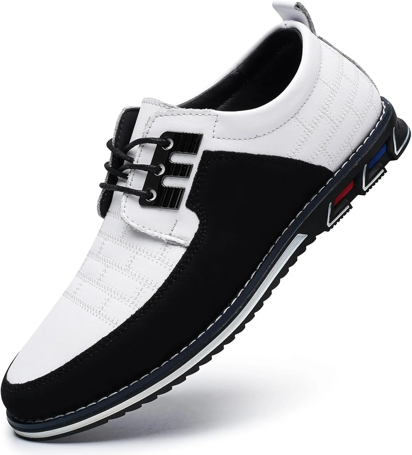 Men's Oxford Casual Shoes Business Lace-up Leather Loafers Fashion Dress Sneakers Breathable Comfortable Office Working Walking Driving
