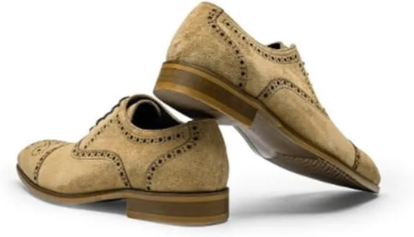 Men's Oxford Shoes Wedding Shoes Casual Shoes Lace-Up Suede Upper Round Toe Brogue Design Adhesion Technology Cushioning Shock Absorption