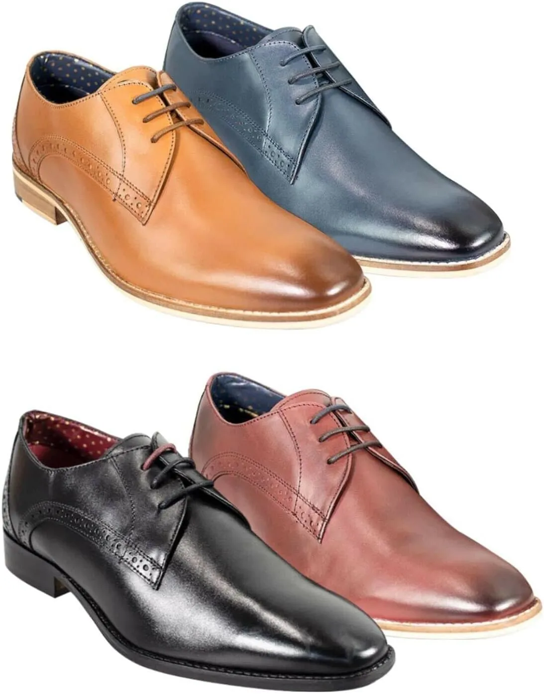 Mens Signature Leathet Lace Up Shoes Brogue Oxford Footwear