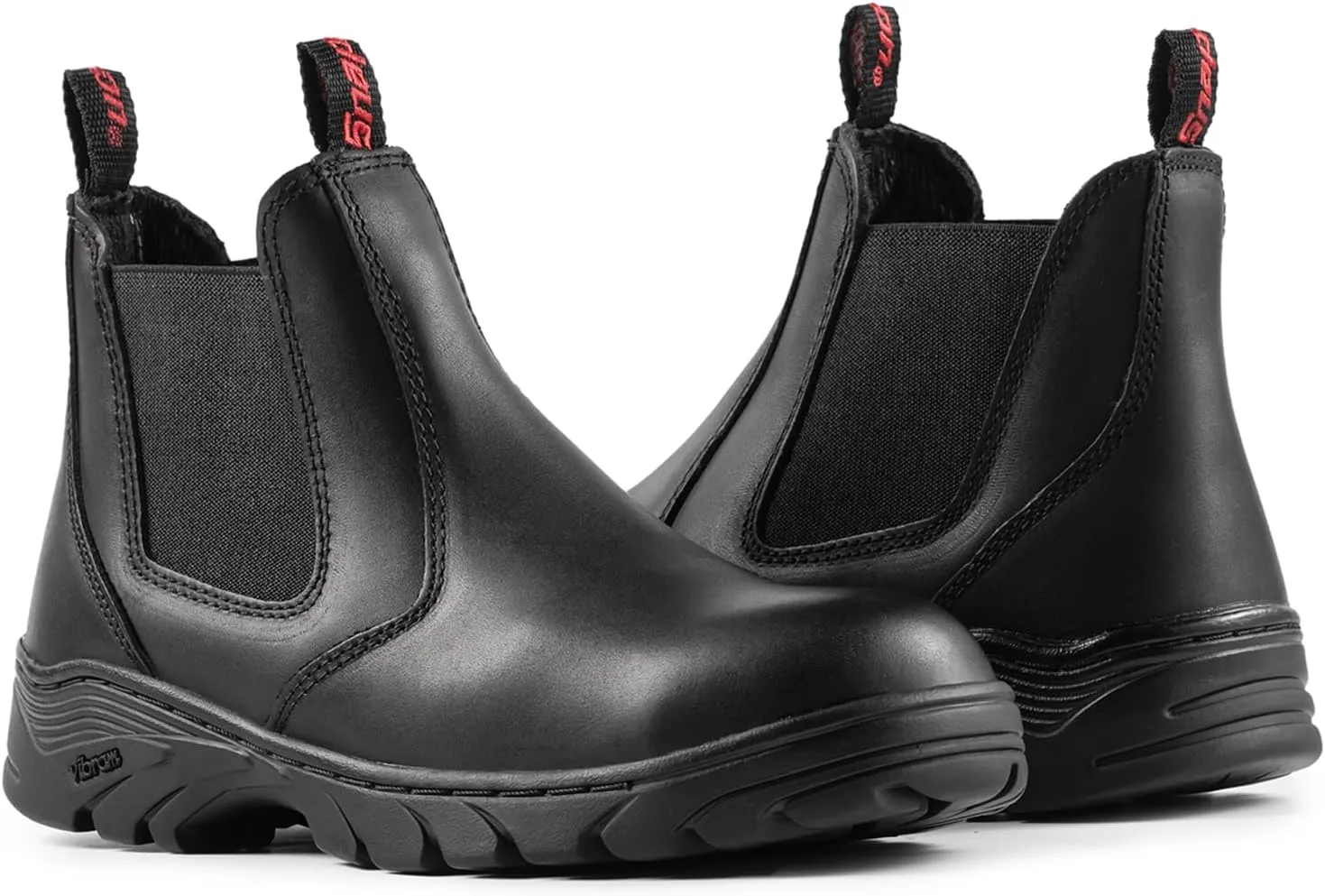 Men's Slip On Chlesea Work Boots for Men, Full Grain Leather,Slip-resistant Rubber Sole 3485ST-3485NST