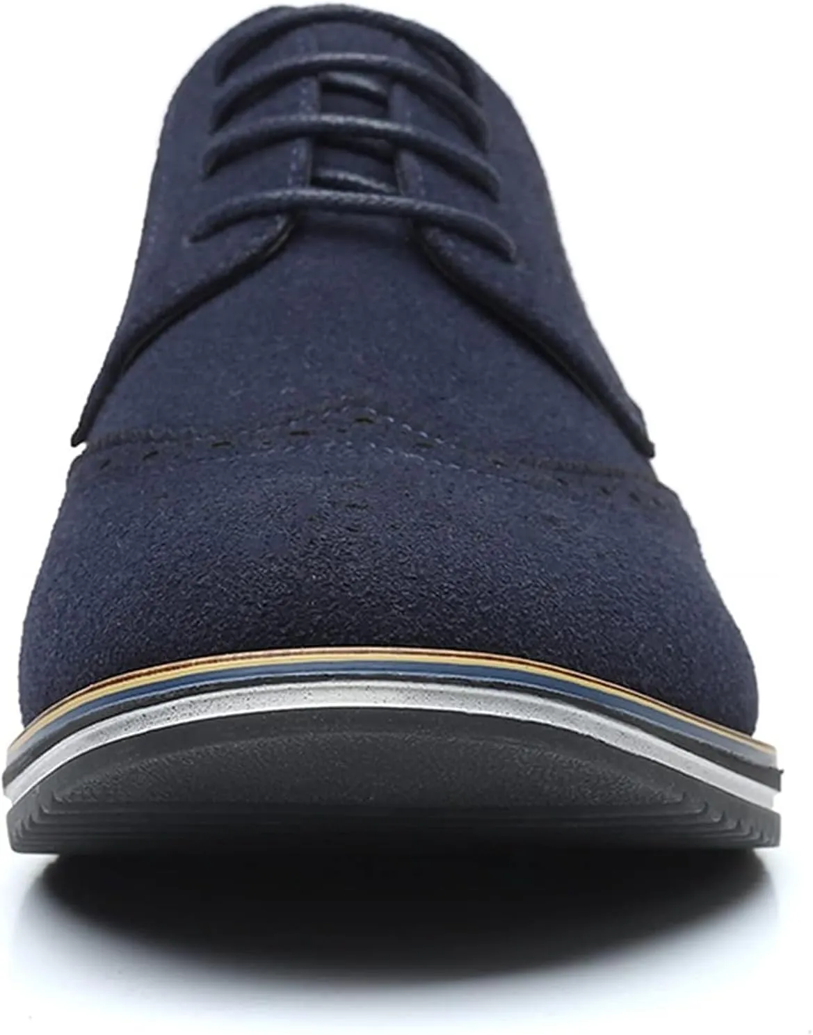 Men's Suede Lace Up Brogue Oxford Shoes,Flats Wing Tips Business Dress Shoe Classic Retro Comfortable Casual Shoe