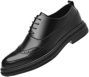 Men's Tuxedo Dress Shoes Men Breathable Leather Wingtip Brogue Oxfords