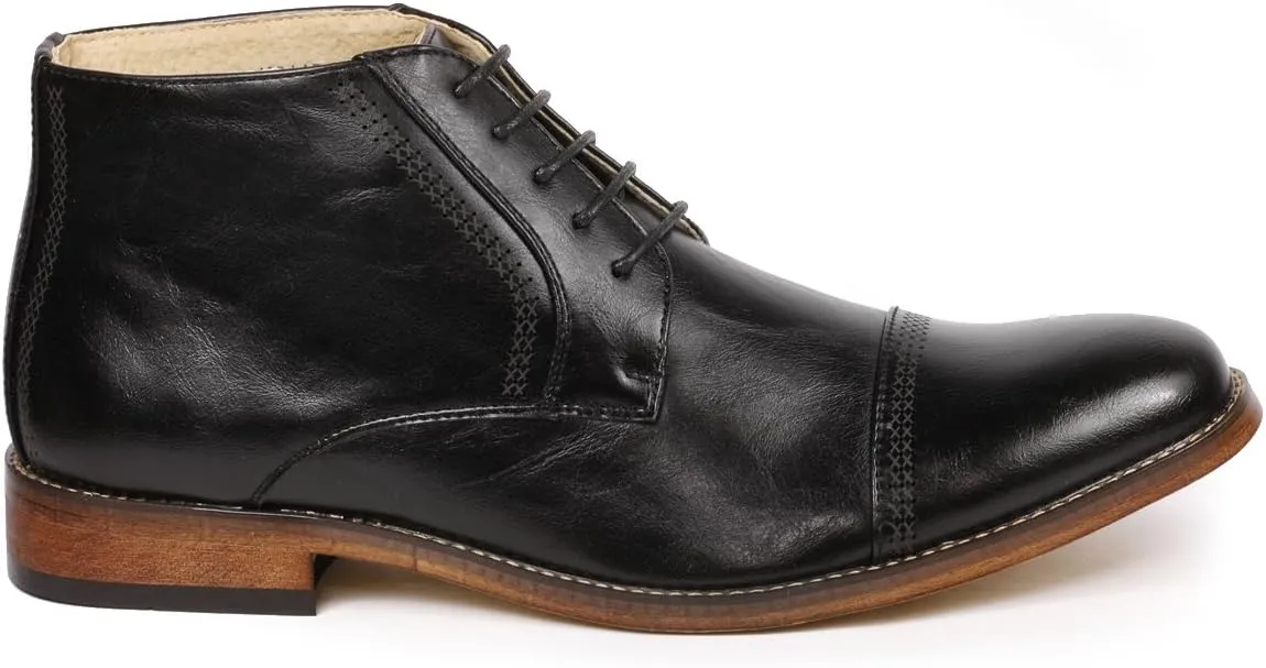 Metrocharm MC115 Men's Lace Up Cap Toe Dress Ankle Chukka Oxford Boot