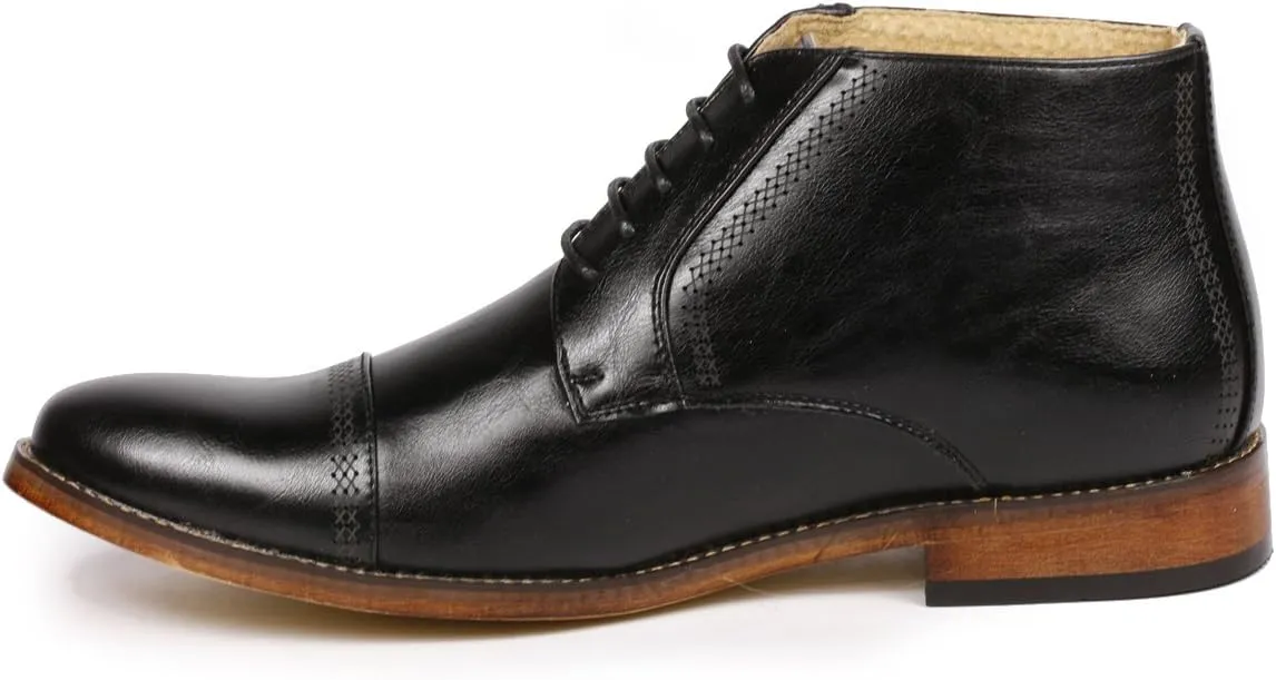 Metrocharm MC115 Men's Lace Up Cap Toe Dress Ankle Chukka Oxford Boot