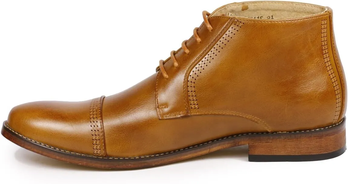 Metrocharm MC115 Men's Lace Up Cap Toe Dress Ankle Chukka Oxford Boot