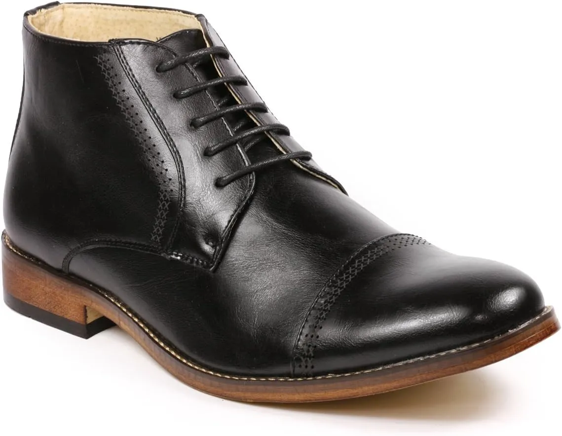 Metrocharm MC115 Men's Lace Up Cap Toe Dress Ankle Chukka Oxford Boot