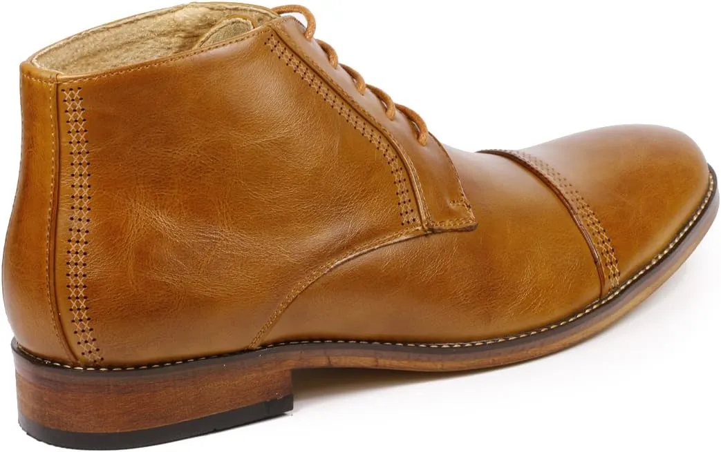 Metrocharm MC115 Men's Lace Up Cap Toe Dress Ankle Chukka Oxford Boot