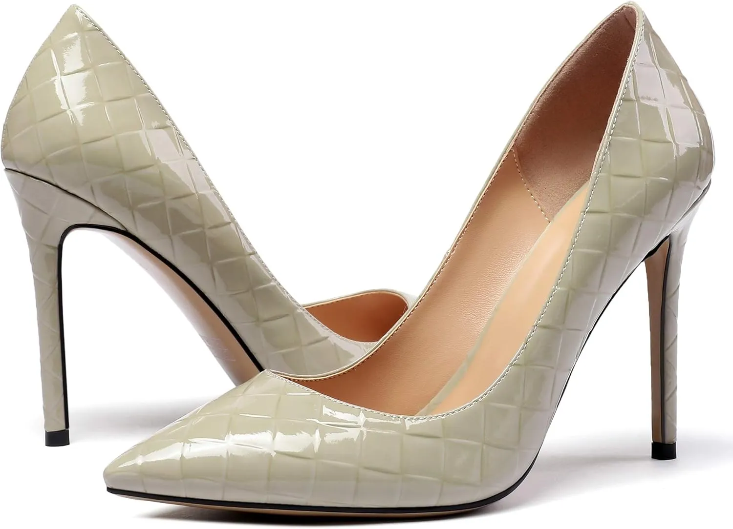 Mettesally Stiletto High Heel Sexy Pumps for Women,Pointed, Closed Toe Classic Slip On Dress Pumps