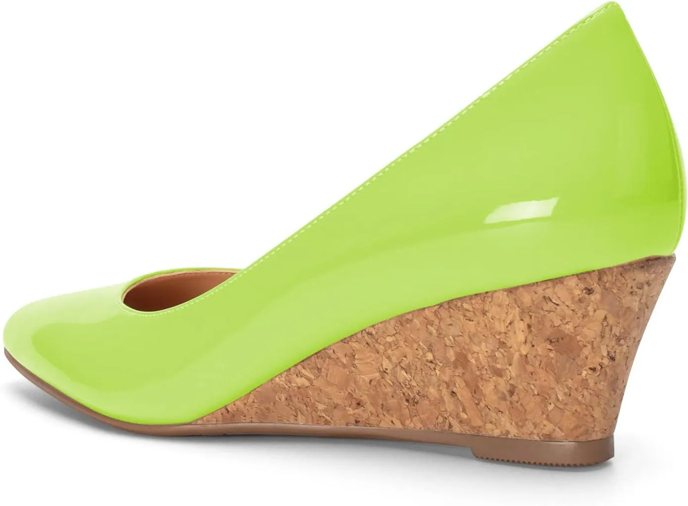 Mettesally Women's Classic Wedge Heel Pumps Pointed Toe Slip On Mid Heels Comfortable Wedding Office Dress Shoes