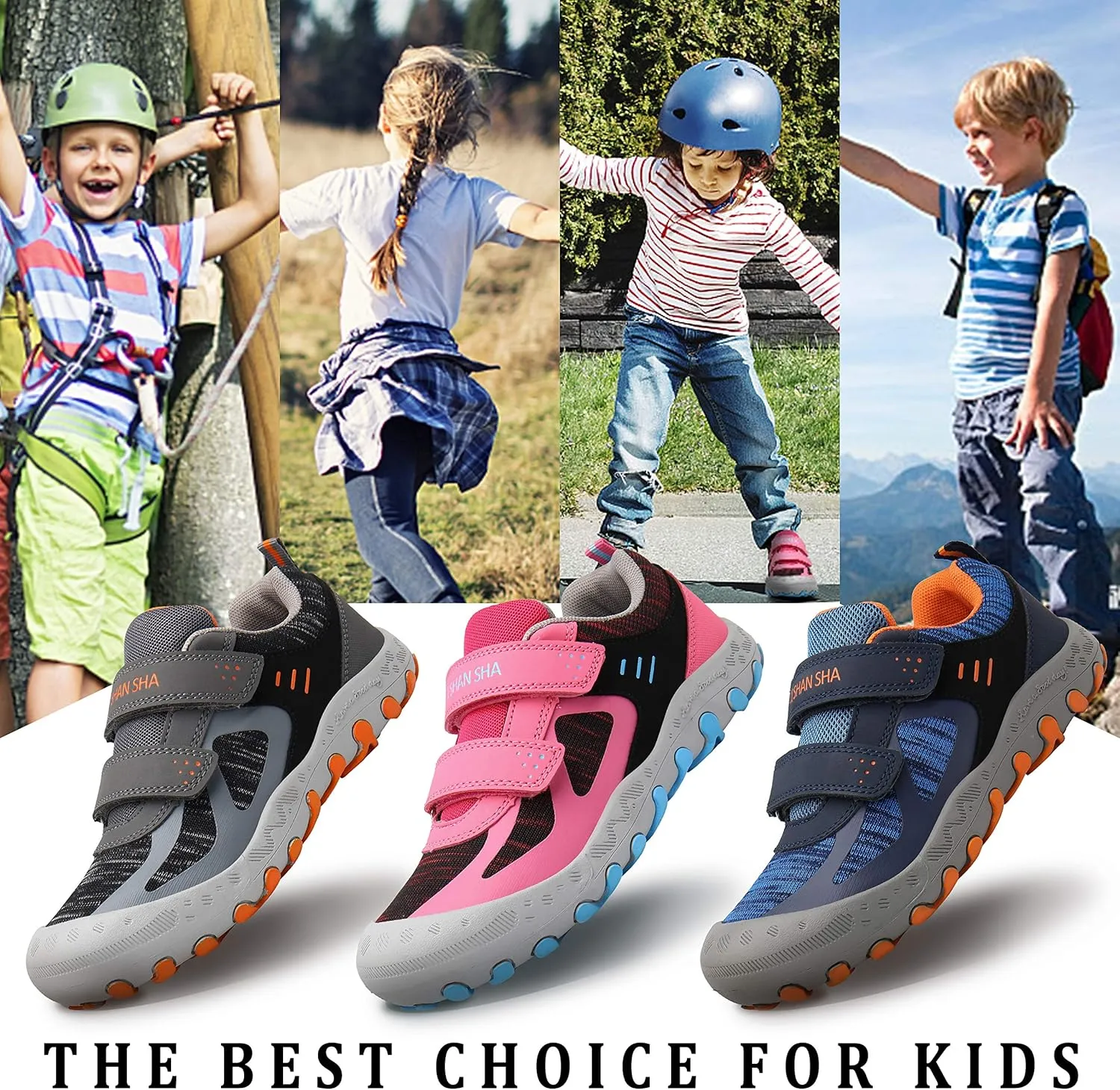 Mishansha Kids Hiking Boots Toddler Girls Boys Hiking Shoes Water-Resistant Anti-Collision Non-Slip Athletic Outdoor Trekking Boots