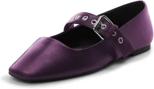 miss left Women Adorable Closed Square Toe Mary Jane Flats Buckle Straps Low Heel Pumps Comfort Ballroom Party Dress Shoes Size 4-16 US