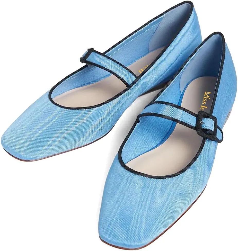 miss left Women's Comfort Buckle Strap Mary Janes Classic Closed Round Toe Ballet Flats Slip On Cozy Casual Dance Shoes Size 4-16 US