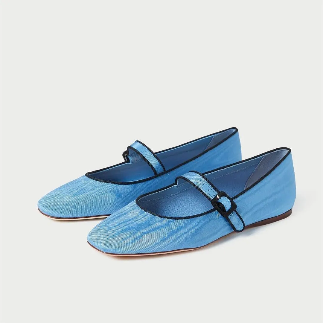 miss left Women's Comfort Buckle Strap Mary Janes Classic Closed Round Toe Ballet Flats Slip On Cozy Casual Dance Shoes Size 4-16 US