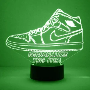 MMS Sneaker Personalized Night Light with Remote, Custom Engraved LED Light Lamp with Your Name or Text, Shoe Nightlight with 16 Colors, 4 Modes, Battery or USB Cord Power Lighted Sign (Style 4)