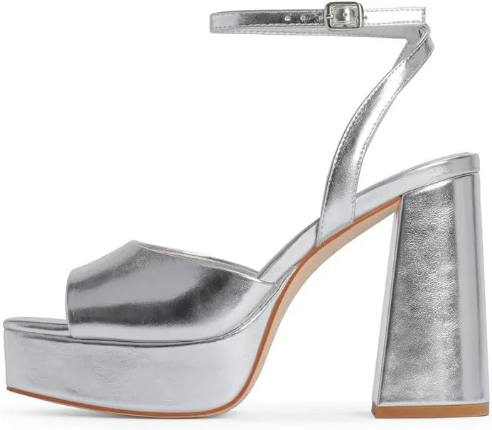 Modatope Platform Heels for Women Platform Sandals Womens Chunky Heel Open Toe Pumps Ankle Strap Womens Wedding Party Pumps Shoes