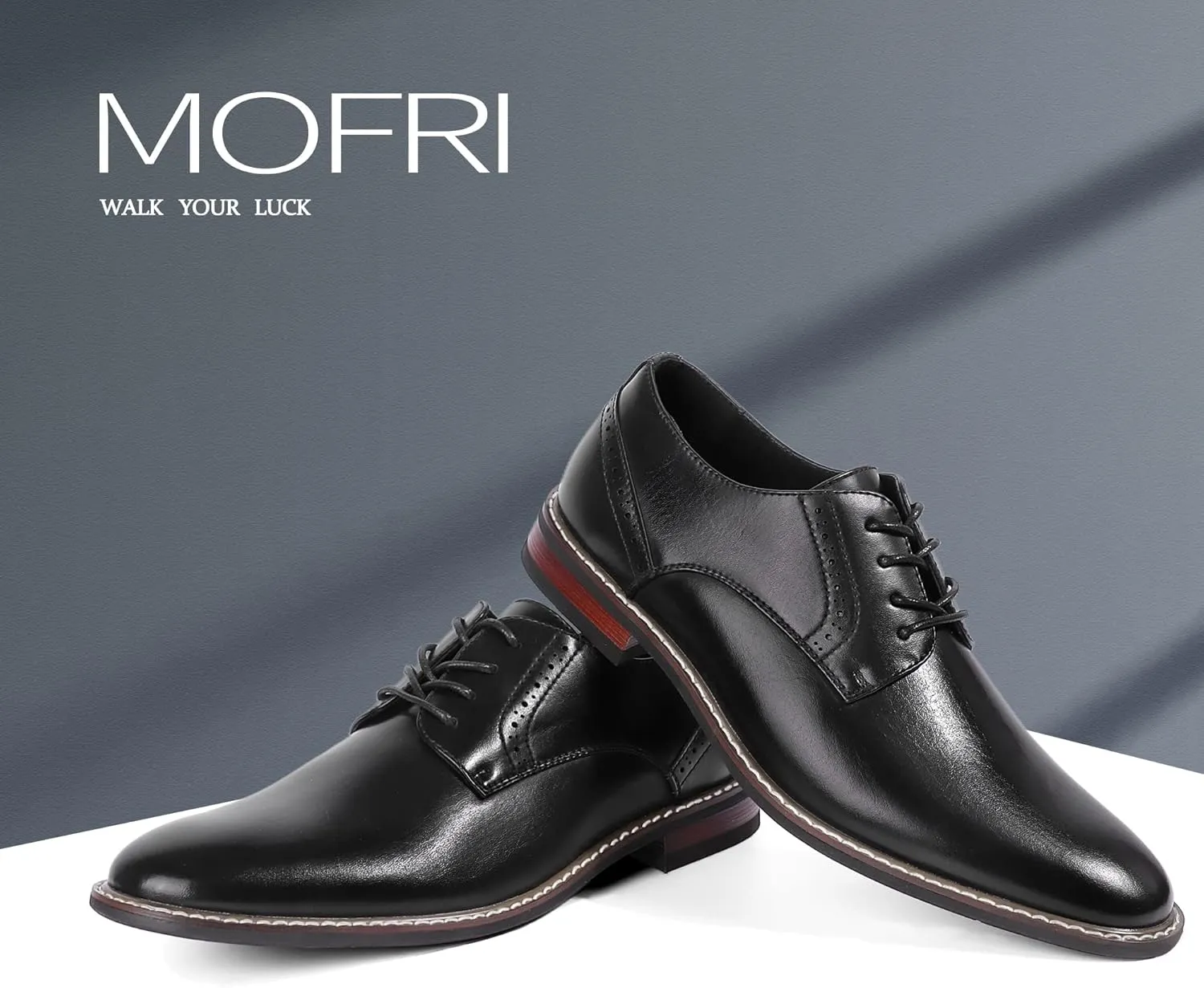 Mofri Men's Dress Shoes Formal Cap Toe Oxford Dress Shoes for Men Comfortable