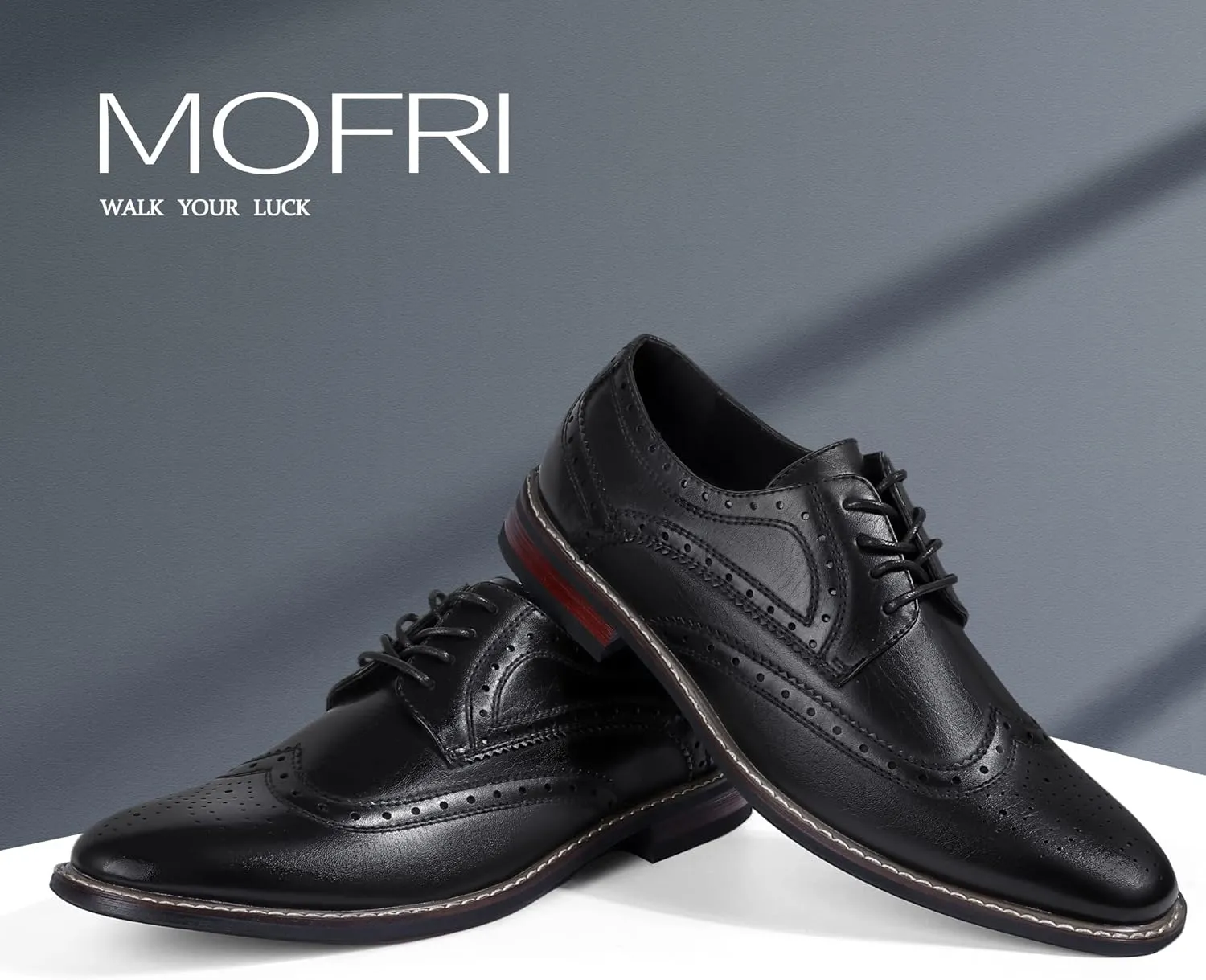 Mofri Men's Dress Shoes Formal Cap Toe Oxford Dress Shoes for Men Comfortable